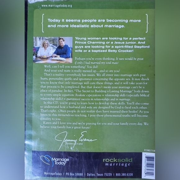 The Secret to a Lasting Marriage Rock Solid Marriage audio CD - Picture 2 of 2